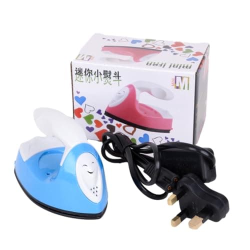 rongweiwang Mini Craft Iron, DIY Electric Iron Tool for Patchwork Applique Quilting, Portable Travel Ironing with Fast Heat Up, Ideal for Beginners Craft Enthusiasts (Blue)