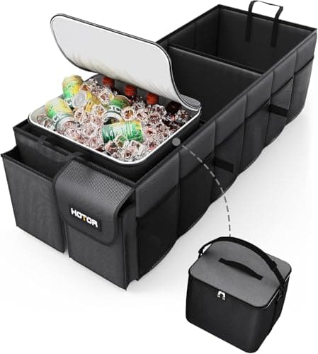 HOTOR Car Boot Oganiser - 3 Compartments Auto Trunk Organizer Collapsible