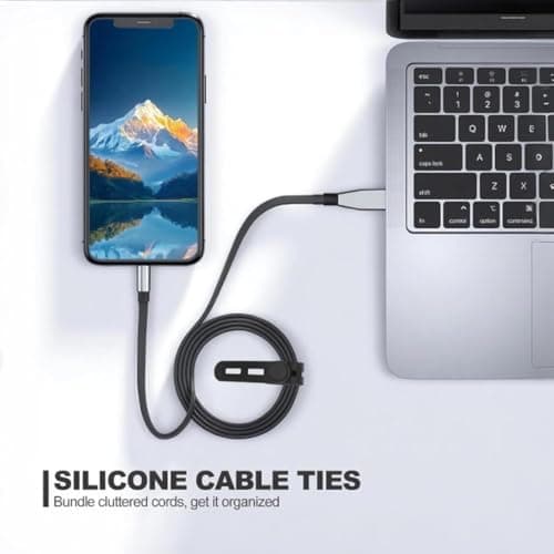 15 Pcs Silicone Cable Ties, Reusable Cord Organizer for Charger Cables, Hair Dryer, Home & Office, Flexible Cord Wraps for Electrical Wires — view 6