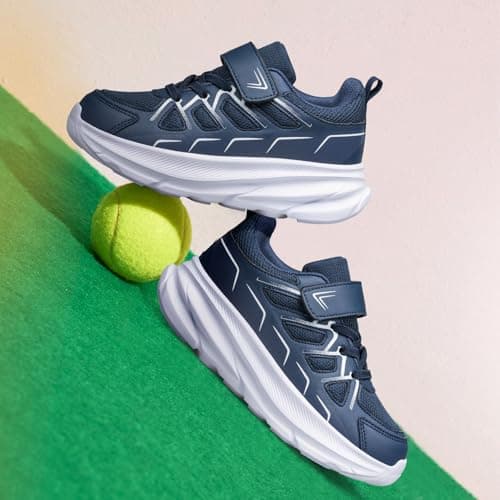 HOIYHEK Kids Trainers for Running Boys Girls School Tennis Shoes Slip ins Unisex Sneakers Navy Blue Big Kid Size 1.5 — view 3