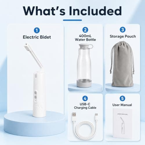 Portable Bidet for Travel, Peri Bottle Electric Handheld Travel Bidet — view 6
