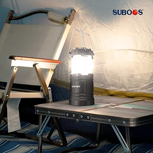 SUBOOS Camping Lanterns Battery Operated [2 Pack] - 2X Brighter LED Camping Light Lamp with Magnetic Base and Foldable Hook for Hanging, Portable for Hurricane, Emergency, Home, Shed and More — view 6