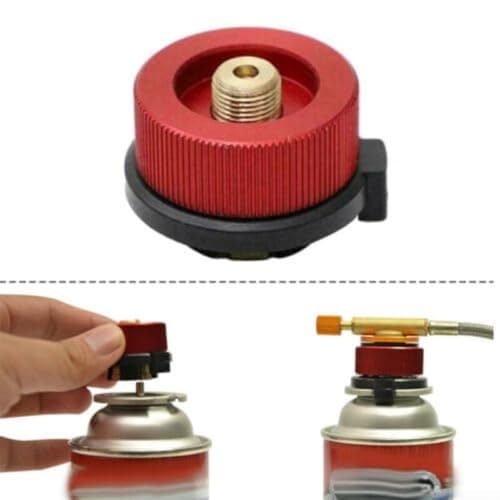Red Metal Adapter for Split Burner Gas Tanks — view 5