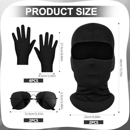Alaoo Ski Face Mask for Men Women, 6Pcs Ski Face Mask UV Protector Masks with Gloves Sunglasses, Motorcycle Cycling Neck Warmer for Helmet for Skiing, Snowboarding, Motorcycle Wind Protection — view 2