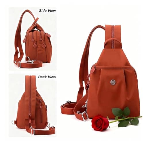 Auscfex Women 3 in 1 Crossbody Mini Backpack | Stylish Anti Theft Lightweight Fabric Small Rucksack Shoulder Chest Bag for City Travel (Navy, 21 * 30) — view 2