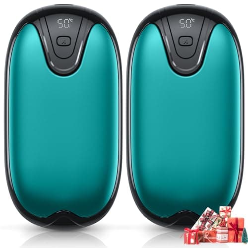 Wopigh Hand Warmers,2 in 1 Magnetic Rechargeable Hand Warmer,12 Hrs Long Lasting Portable Pocket Heater,LCD Digital Screen Reusable Hand Warmer,Grate for Home Camping Hunting Outdoor,Best Winter Gift