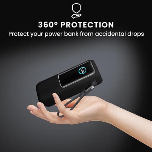 kwmobile Case Compatible with Anker Power Bank 25000mAh (A1695H11) - Portable Powerbank Cover - External Battery Charger Bag, Shockproof - Black — view 4