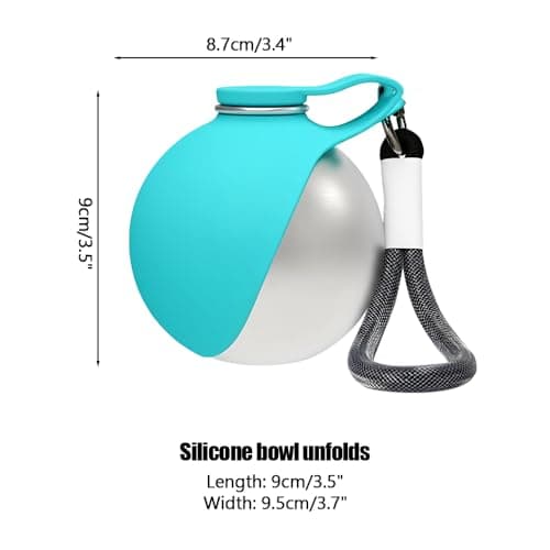 Portable Pet Water Bottle, 10 Oz Stainless Steel Foldable Dog Drink Bowl — view 2