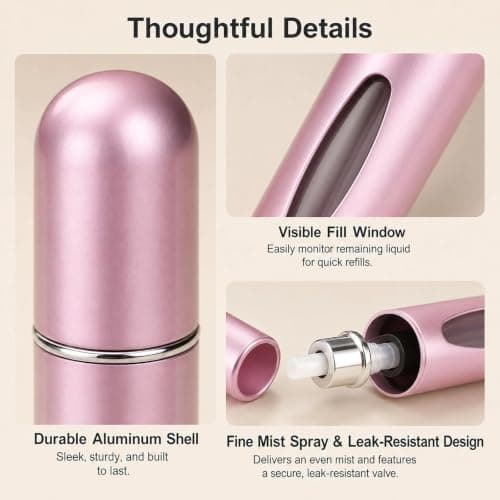 Livawnd 4pcs Perfume Travel Refillable, 5ml Travel Refillable Perfume Bottle Mini Dispenser Portable Sprayer for Outdoor Activity for Men Women (4 Colors) — view 4
