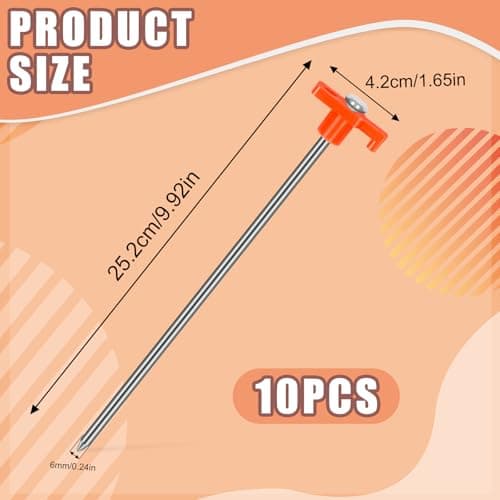 KufaerBeam 10 Pack Tent Pegs Metal Heavy Duty Camping Pegs Awning & Hard Ground Pegs Heavy Duty Tent Pegs for General Purpose, Rock or Hard ground, Tents, Awnings, Camping — view 2