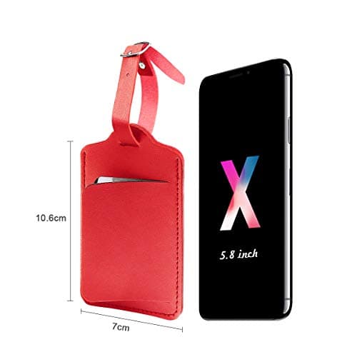 flintronic Travel Luggage Tags, 2PCS Baggage Labels, Suitcase ID Tags, Handbag Tag Labels, Luggage Suitcases Tags for Preventing Loss of Bags and Suitcases(Red) — view 2