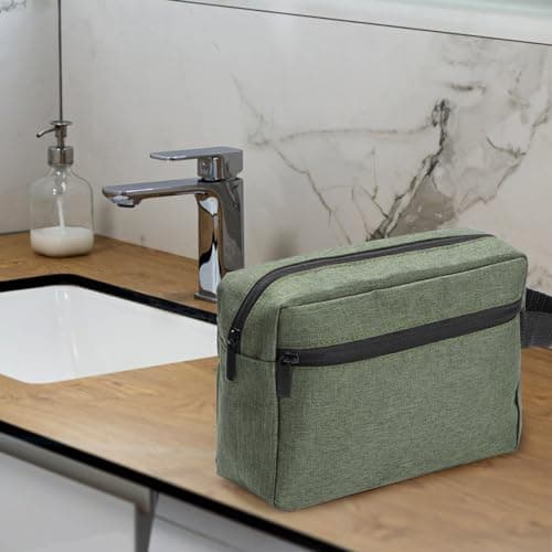 Toiletry Bag for Men, Etercycle Portable Travel Wash Bag, Waterproof Toiletries Cosmetic Organizer Bag, Gym Shaving Shower Bathroom Bag, Dopp Kit Make Up Bag with Handle (Green) — view 6