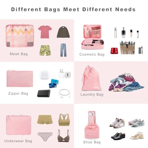 BAGAIL Packing Cubes for Suitcase 8 Set, Lightweight Luggage Packing Organizers Packing Cubes for Travel Accessories — view 4