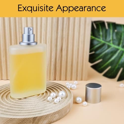 Bohoray 100ml Empty Glass Perfume Atomiser, Clear Glass Atomiser Spray Bottles, Refillable Spray Perfume Bottles Fine Mist Cosmetic Container for Travel (Grey Cover) — view 5