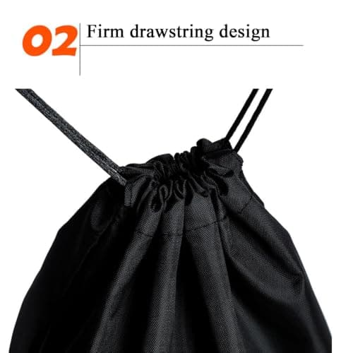 Extra Large Tent Pole Storage Bag Black Nylon Drawstring Bags — view 6