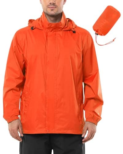 Outdoor Ventures Men's Waterproof Jackets Lightweight Windproof Raincoat