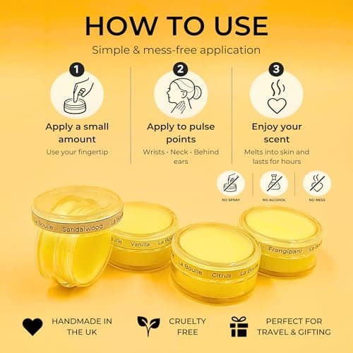 Solid Perfume Mini Balms – Pocket Size Solid Fragrance – Handmade Travel Perfume – 5g (Discovery Set – 4 Scents) — view 4