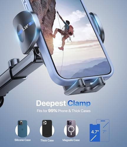 miracase Car Phone Holder for Cars Dashboard Windscreen Desk, 3in 1 Mobile Phone Mount Automobile Cradle 360° Rotatable Stand GPS Vehicle Mount for iPhone 17 16 15 Pro Plus Max 14 13 12 11Samsung — view 3