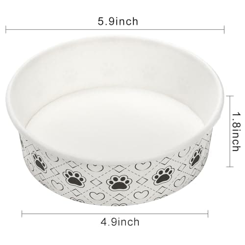SOUJOY 40pcs Pets Disposable Feeding Bowls, 16 oz Cat & Dog Food Bowl, Cute Foot Print Design Travel Bowl for Small Dog, Puppy, Cat - Dry & Wet Food or Water — view 2