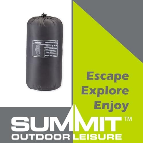 VFM e-Store - Envelope Sleeping Bag Single Stylish, Warm, Easy To Pack Camp Bag Outdoors Camping Hiking Holidays Festivals Travel - Grey Envelope — view 4