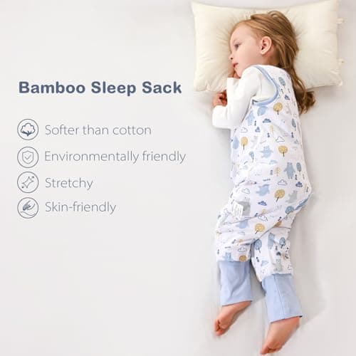ToyaTec Baby Sleeping Bag with feet Super soft Rayon Made from Bamboo,Children's Bamboo fiber Sleeping Bag 2.5 Tog Autumn Winter Sleeping Blanket(Bear,L) — view 2