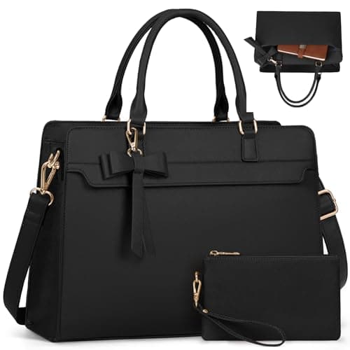RAINSMORE Laptop Bags for Women 15.6 Inch Laptop Handbag PU Leather