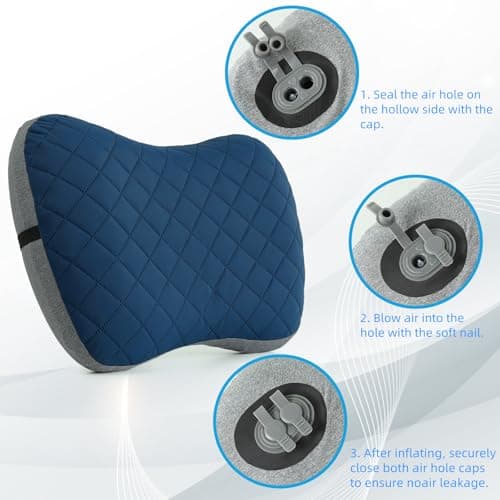 Crisonky Camping Pillow with Removable Cover, Ultralight Inflatable Pillow — view 2