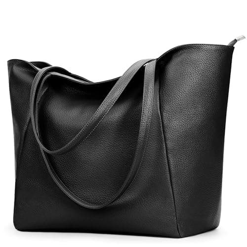 KALIDI Large Tote Bags Top Handle Handbags PU Leather with Zip for Women