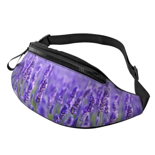 Purple Lavender Bum Bag Waist Fanny Pack,Adjustable Waist Bag for Women Men