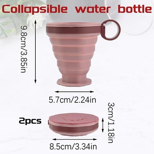 2 PCS Silicone Foldable Cup 220ml FDA & BPA Free Portable Coffee Mug with Lids Collapsible Cup For Water Coffee Tea Reusable Portable Folding Travel Mugs For Camping Hiking Picnic Self Driving — view 2
