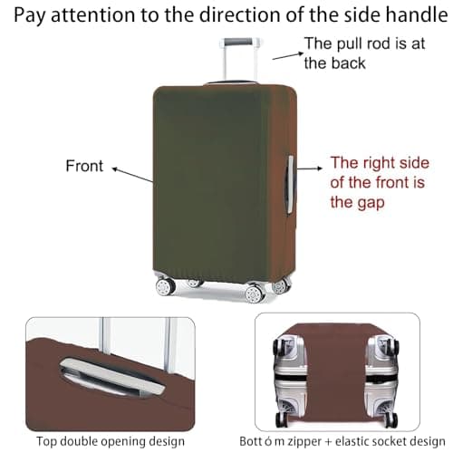 Suitcase Protective Cover Elastic Suitcase Protective Cover Protective Cover for Suitcases with Zip Washable Suitcase Cover Scratch-Resistant Suitcase Cover Protective Case, brown, L — view 6