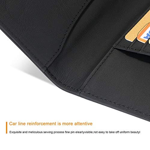 flintronic Passport Covers, Genuine Leather Passport Wallets, RFID Blocking Case Cover (Black) Passport and Card Holders for Men&Women Travel Accessory, Ticket, Cashes — view 4