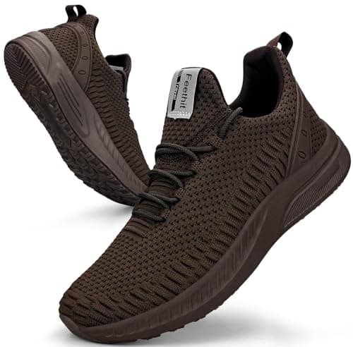 Feethit Womens Trainers Comfort Sneaker Shoes Sport Tennis Brown 6