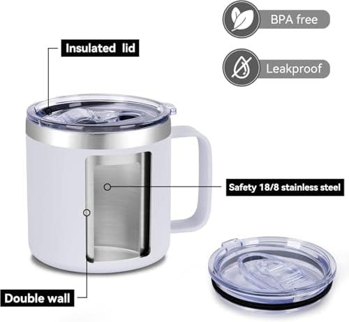 Xinvast Grandma Insulated Mug with Handle, Stainless Steel Double Wall Vacuum Metal Coffee Tumbler Cup for Nana Grandmother 14 oz — view 4
