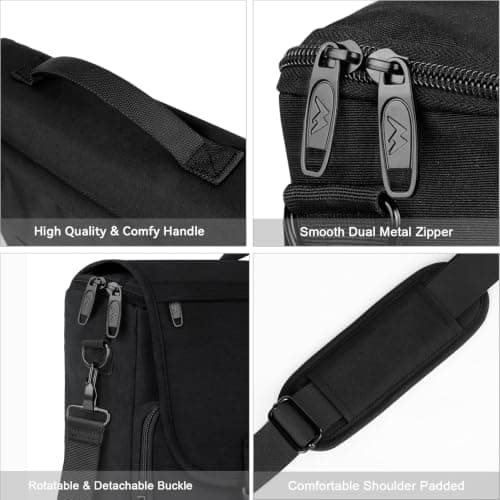 MATEIN Messenger Bag for Men, 17.3 Inch Laptop Satchel Briefcase, Black — view 5