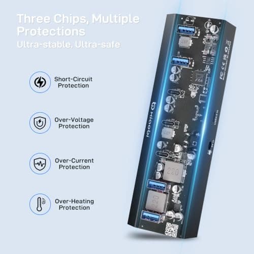 Xiaobi USB C Hub 7 Ports USB 3.0 Hub with 4*USB-A&3*USB-C (120cm) — view 6