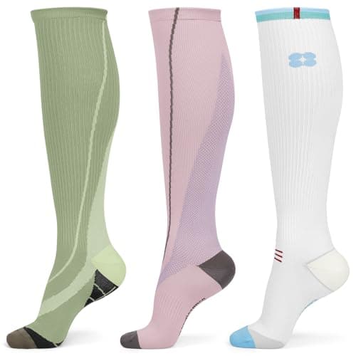 Queenshin Compression Socks Women Flight Knee High Light Support Stockings