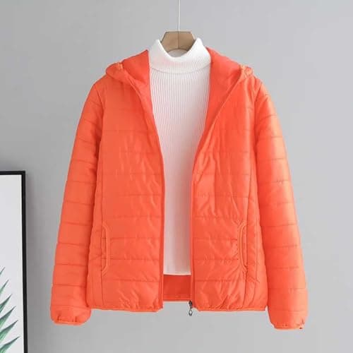 Mrat Women's Lightweight Puffer Jacket, Warm Packable Quilted Down Coat with Hood, Transitional Padded Winter Jacket for Ladies, Pockets, Windproof Outdoor Zip Up Jackets,Solid Ski Hiking Travel M-3XL — view 3