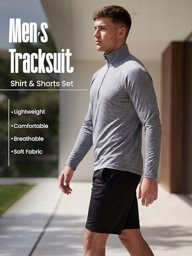 Love My Fashions® Men's Shorts Set Zipper Hoodie & Shorts Set 2 Pieces T shirt Set gym outfits for Men Activewear Sports Summer Co-ord Set Outfits — view 3