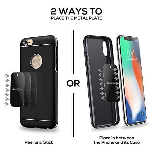 GradCap Magnetic Phone Mount Metal Plates, 4 Packs Ultra Thin Metal Discs — view 6