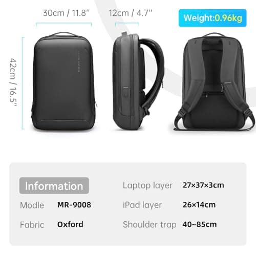 MARK RYDEN Slim Hard Shell 15.6 inch Laptop Backpack with USB-C — view 3