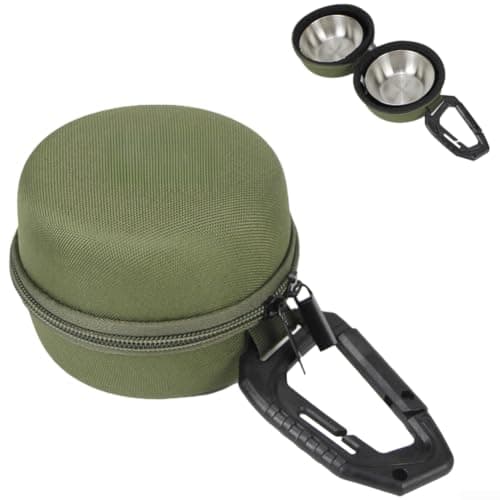 Posheliox Portable Stainless Steel Double Pet Bowl For Dogs And