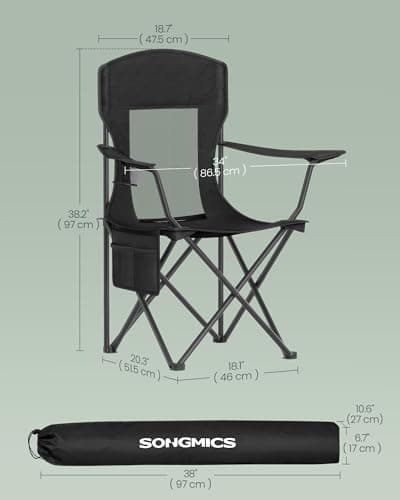 SONGMICS Camping Chairs Set of 2, High Backrest, Weight Capacity 150 kg — view 2