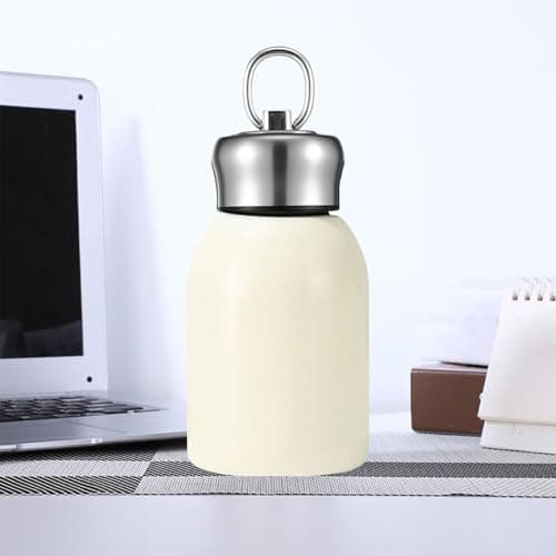 Mini Thermal Flask - 300ml Stainless Steel Leak-Proof Portable - Vacuum Insulated Water Bottle, Travel Coffee Bottle with Handle and Anti-Slip Base, for Hot and Cold Drinks, Travel, Camping, Hiking — view 5