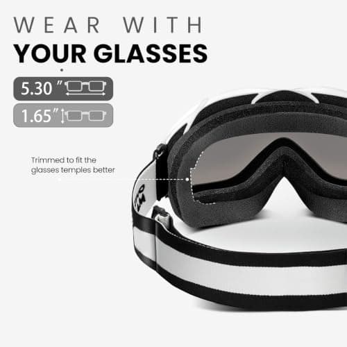 OutdoorMaster OTG Ski Goggles, Snowboard Goggles for Men, Women & Youth — view 2