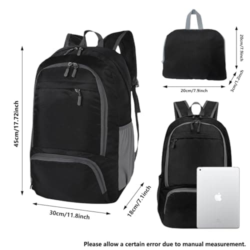 FENGZIZH Foldable Lightweight Travel Backpack, 30L Waterproof Rucksack — view 2