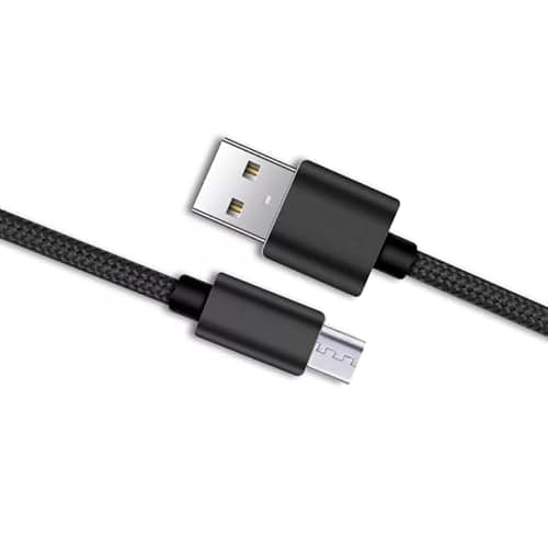 iTechCover Braided USB Cable Charging Cord/Charger Power Lead Wire Compatible with Doro 7030 Senior/Black / (1m / 3.3ft) — view 3