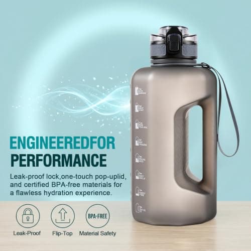 GEMFUL 2.2L Motivational Water Bottle, Leak-Proof Fitness Flask — view 2