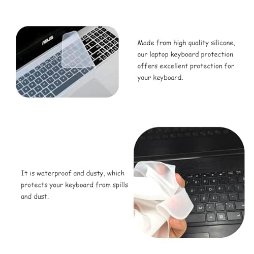 Keyboard Cover,Universal Silicone Keyboard Protective Film Cover Anti Dust Waterproof Keyboard Protector Silicone Protective Cover Compatible with 15-17 inch Laptops,Notebooks,Netbooks,Etc. — view 3