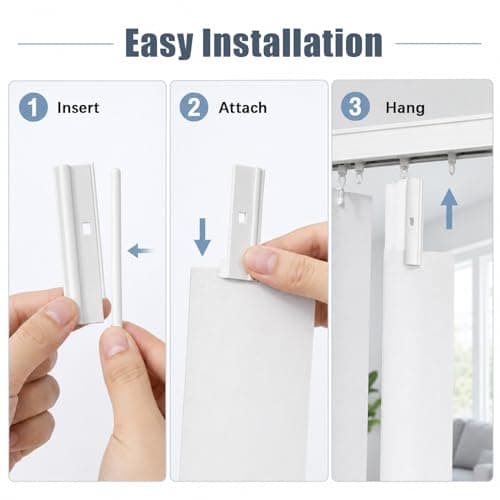 20 PCS DIY Adjustable Vertical Blind Hanger, Replacement Vertical Blind Top Hangers for 89 mm Slats, Vertical Blinds Repair Parts Set, White Blind Slats Accessories Kit with Bottom Weights — view 6
